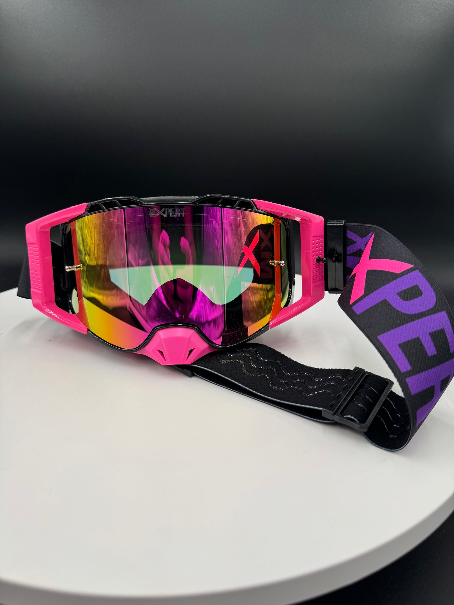 (C) Elite Goggles  Black Frame - Pink Outriggers - Pink Nose Guard /Black Frame. Pink Lens