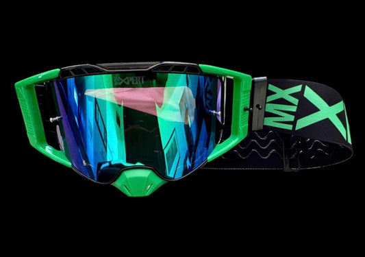 (C) ELITE Goggles  (  Black / Green )