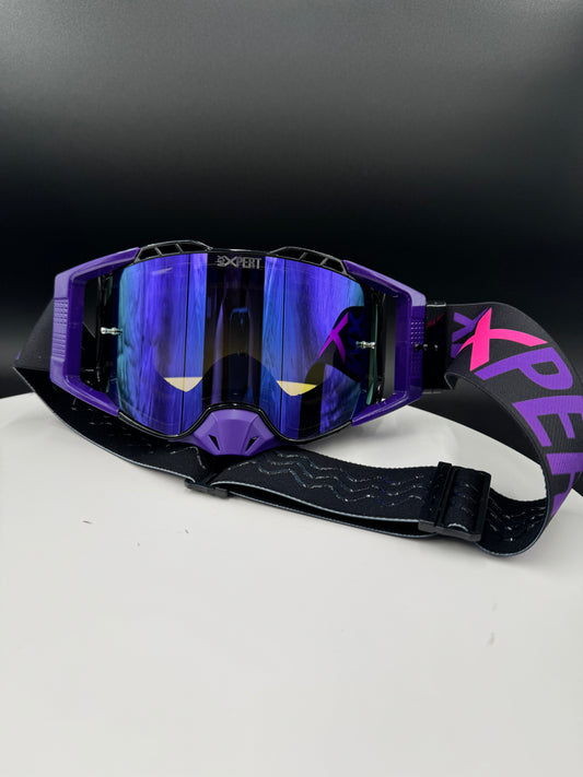 (C) ELITE Goggles           Black Frame - Purple Outriggers and Purple Nose Guard ￼