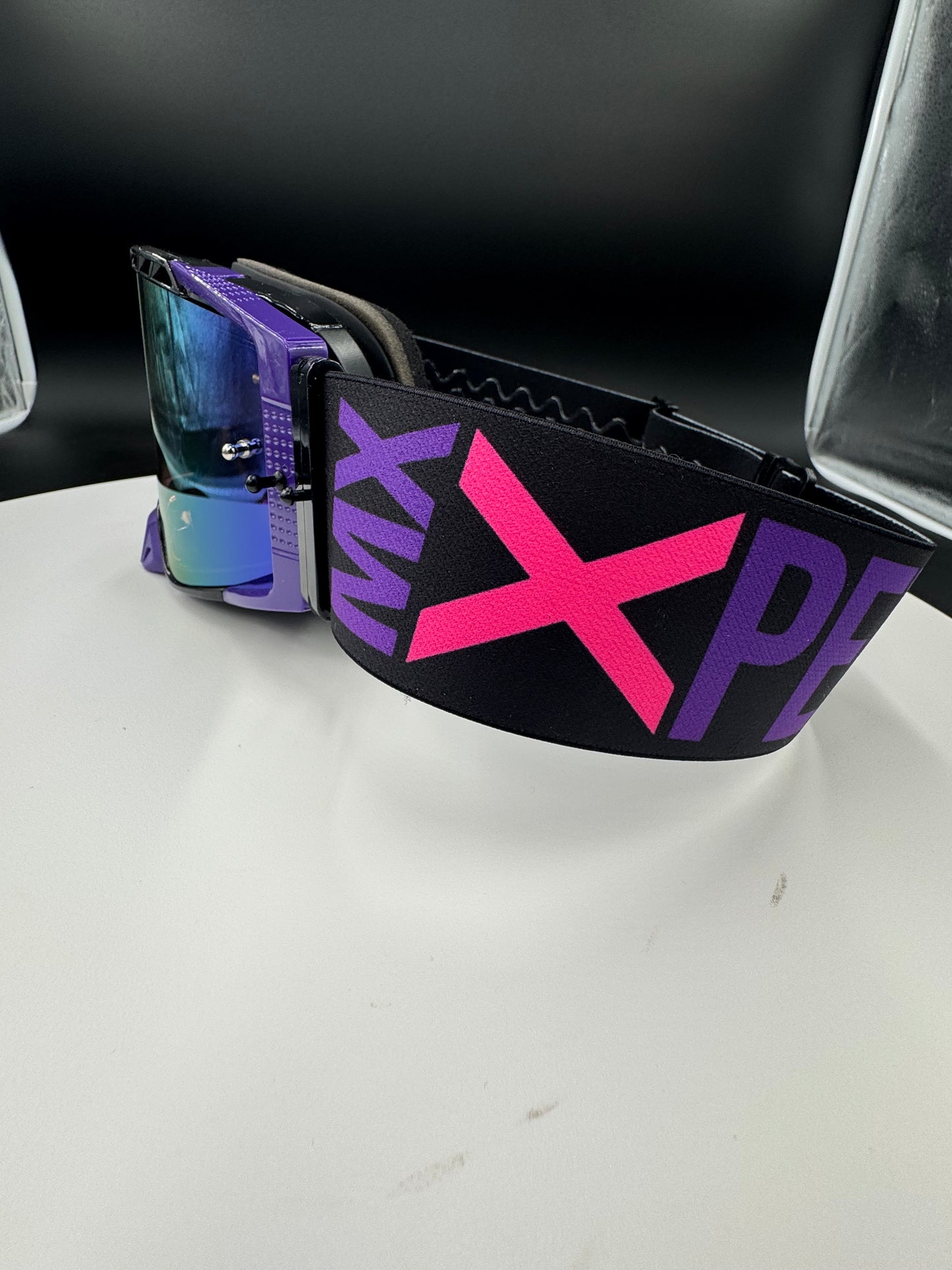 (C) ELITE Goggles           Black Frame - Purple Outriggers and Purple Nose Guard ￼