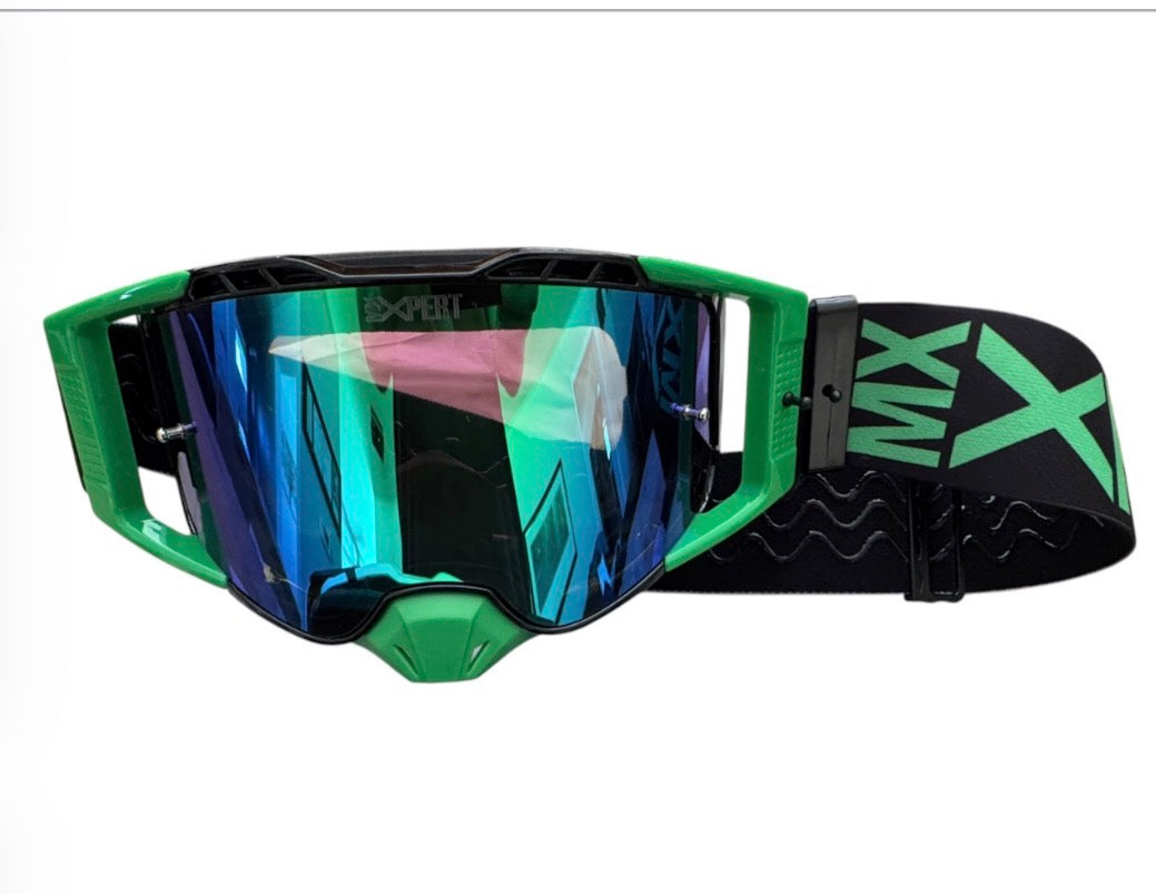 (C) ELITE Goggles  (  Black / Green )